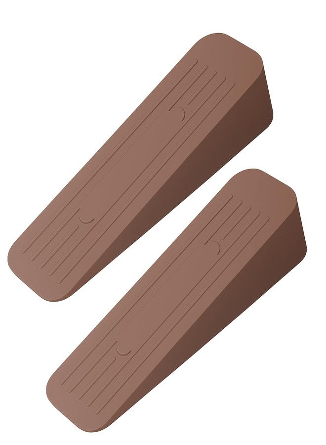 ALP Heavy Duty Anti|Non Slip Rubber Door Stoppers with Doors Powerful Gripping Work of Any Surface for Home, Offices, Warehouses & Classrooms Door Bottom Sealing 120mm x 37mm x 20mm (Brown, Pack of 2) - Image 1